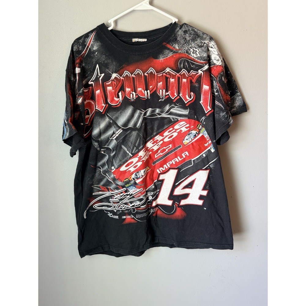 Vintage Chase Authentics All Over Print Tony Stewart #14 Office Depot SZ L